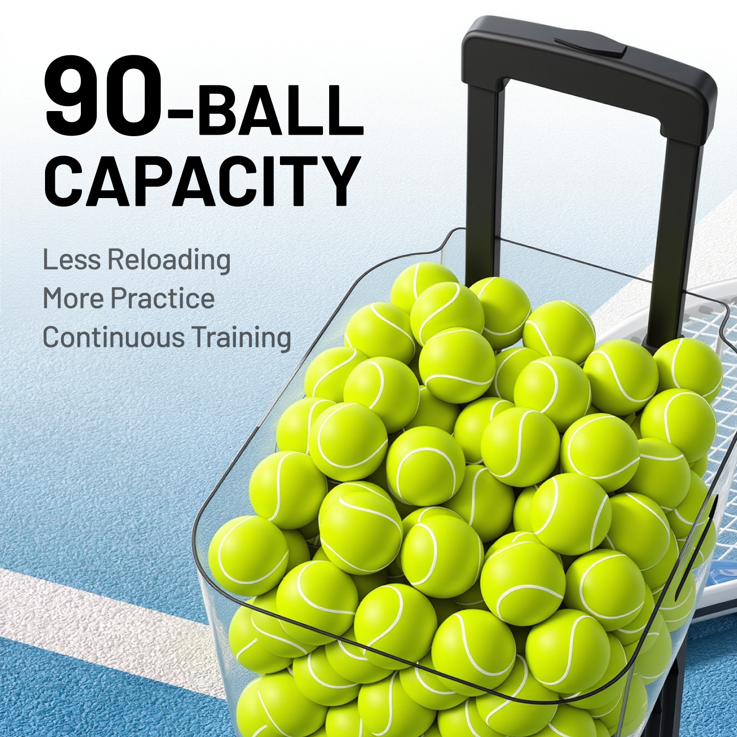 【New】LAIRTPOW LT1 Tennis Serving Machine, 90+ Ball Capacity, Dual-mode Control via APP/Remote Control, only for Tennis Training