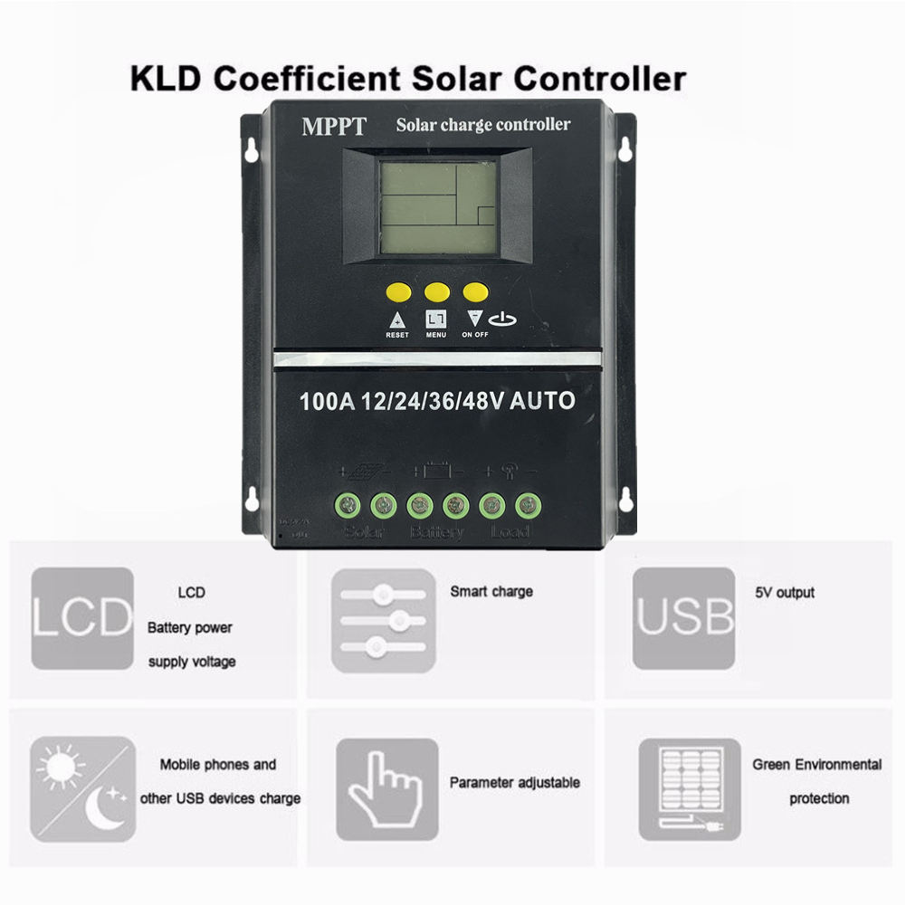 LAIRTPOW MPPT Solar Controller 30A/ 60A/80A/100A 12V 24V 36V 48V AUTO Battery Charger with LCD