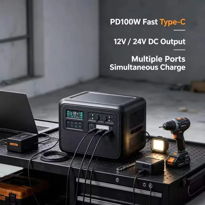 LairtPow AP2200B Portable Outdoor/Home Power Station 2232Wh 2400W 220V/60Hz 800W PV Max