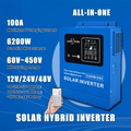 【New】LAIRTPOW 1.6KW 3.2KW 4.5KW 6.2KW Hybrid Solar Inverter Built In 100A MPPT 12V/24V/48V System 220V 60HZ, 60V-450V PV Input, Can Operate with or without Batteries