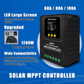 LAIRTPOW 100A 80A 60A MPPT Solar Controller, 12V/24V/36V/48V, Wide Compatibility, 1200W Max, Black