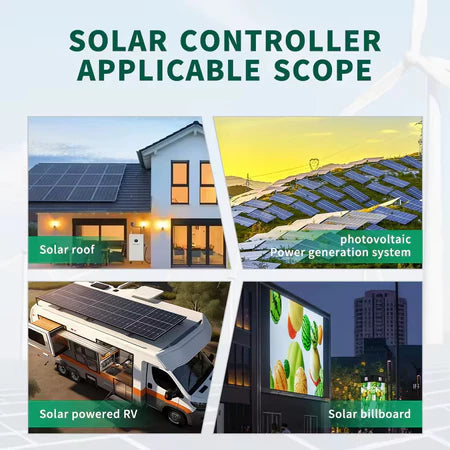 【New】LAIRTPOW JM4024 40A MPPT DC-DC Solar Controller, Silent Operation, 12V/24V Battery System, Can Operate Without Battery, High-definition Display Screen, Language Switchable, Battery/Photovoltaic Reverse Connection Protection, Dual Inductors