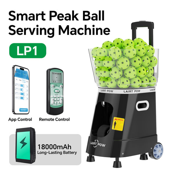 【New】LAIRTPOW LP1 Professional Pickleball Machine, 60+ Ball Capacity, Control via APP & Remote, 60km/h Max, 4-6h Battery Life, Full-court Ball, only for Pickleball Training