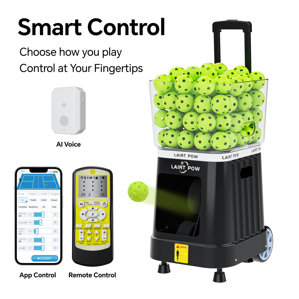 【New】LAIRTPOW LP6 Professional AI Pickleball Machine,100 Ball Capacity, Control via AI Voice, APP & Remote, 4-6h Battery Life, Only for Pickleball Training