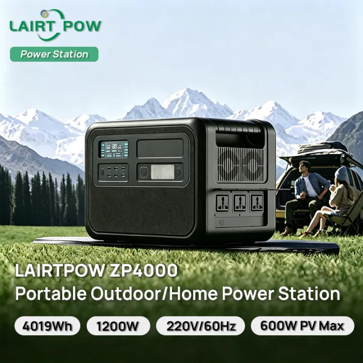 Lairtpow ZP4000 Portable Outdoor/Home Power Station 4019Wh 1200W 220V/60Hz 600W PV Max