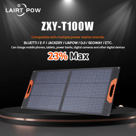 【New】LAIRTPOW ZXY-T120W Portable 120W Solar Panel for Bluetti/Jackery/E-F/Uapow/DJI/Alpicool etc.