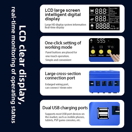 LAIRTPOW 100A MPPT Solar Controller, Solar Charger 12V/24V/36V/48V AUTO Wide Battery Compatibility 1200W Max
