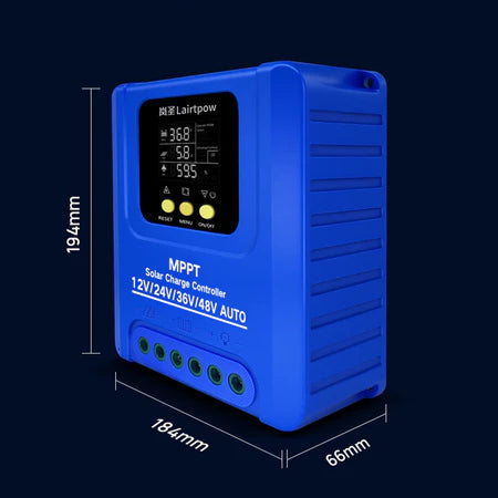 LAIRTPOW 100A MPPT Solar Controller, Solar Charger 12V/24V/36V/48V AUTO Wide Battery Compatibility 1200W Max